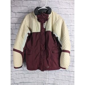 Marmot Membrain Ski Jacket Womens Size Large Full Zip Maroon White